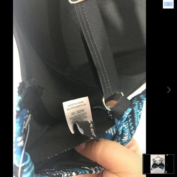 NWT Paramour Strappy Printed Bralettte Bikini Top [SZ 3X‎ ] - Picture 4 of 10